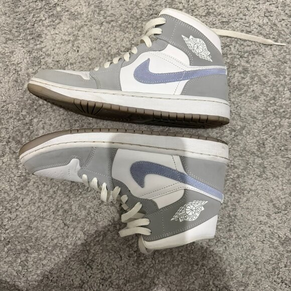Jordan 1 Mid Wolf Grey Aluminum - Women's - Picture 7 of 8